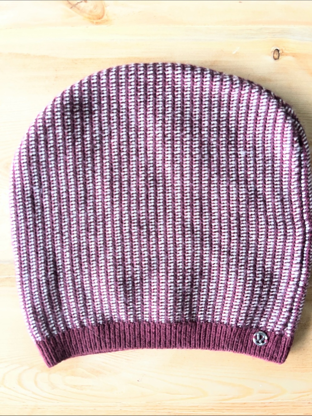 Lululemon “OnThe Go” Bordeaux Drama, Merino Wool Knit Beanie